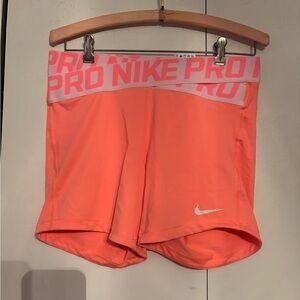 Nike pro shorts coral peach pink size large